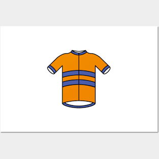 Orange & Blue Cycling Jersey Posters and Art